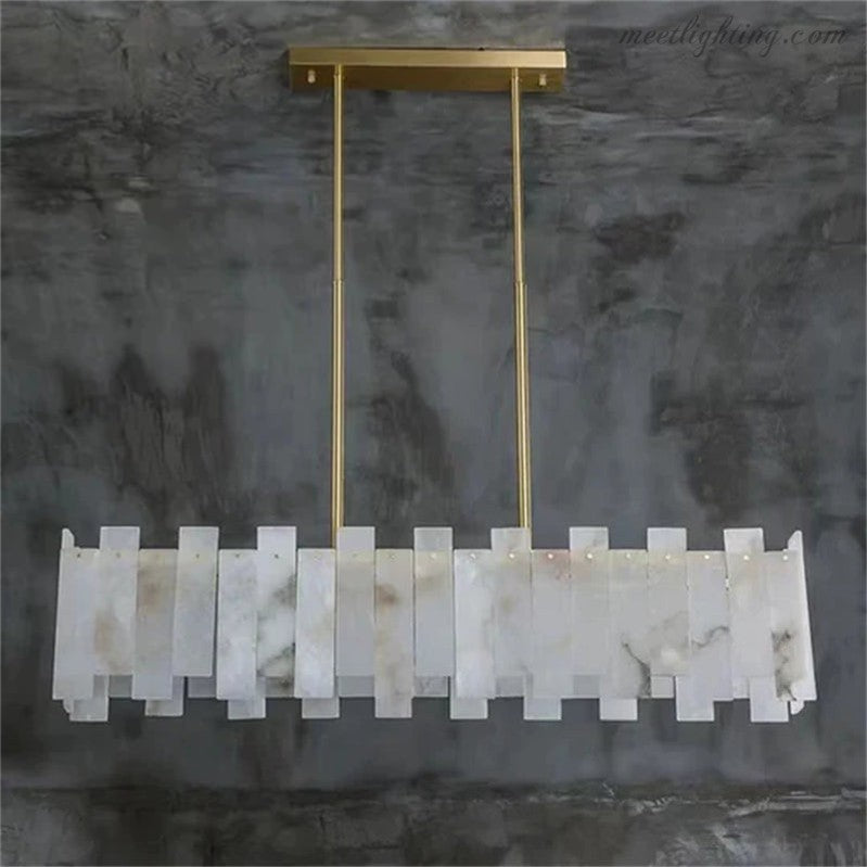 Modern Alabaster Linear Chandelier-MEET LIGHTING