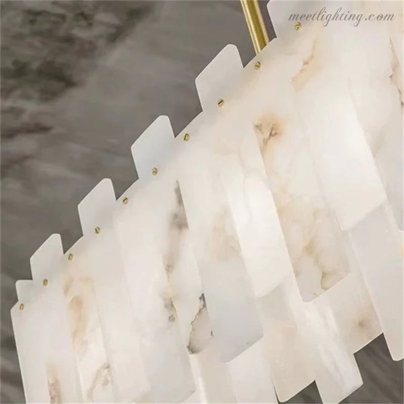 Modern Alabaster Linear Chandelier-MEET LIGHTING