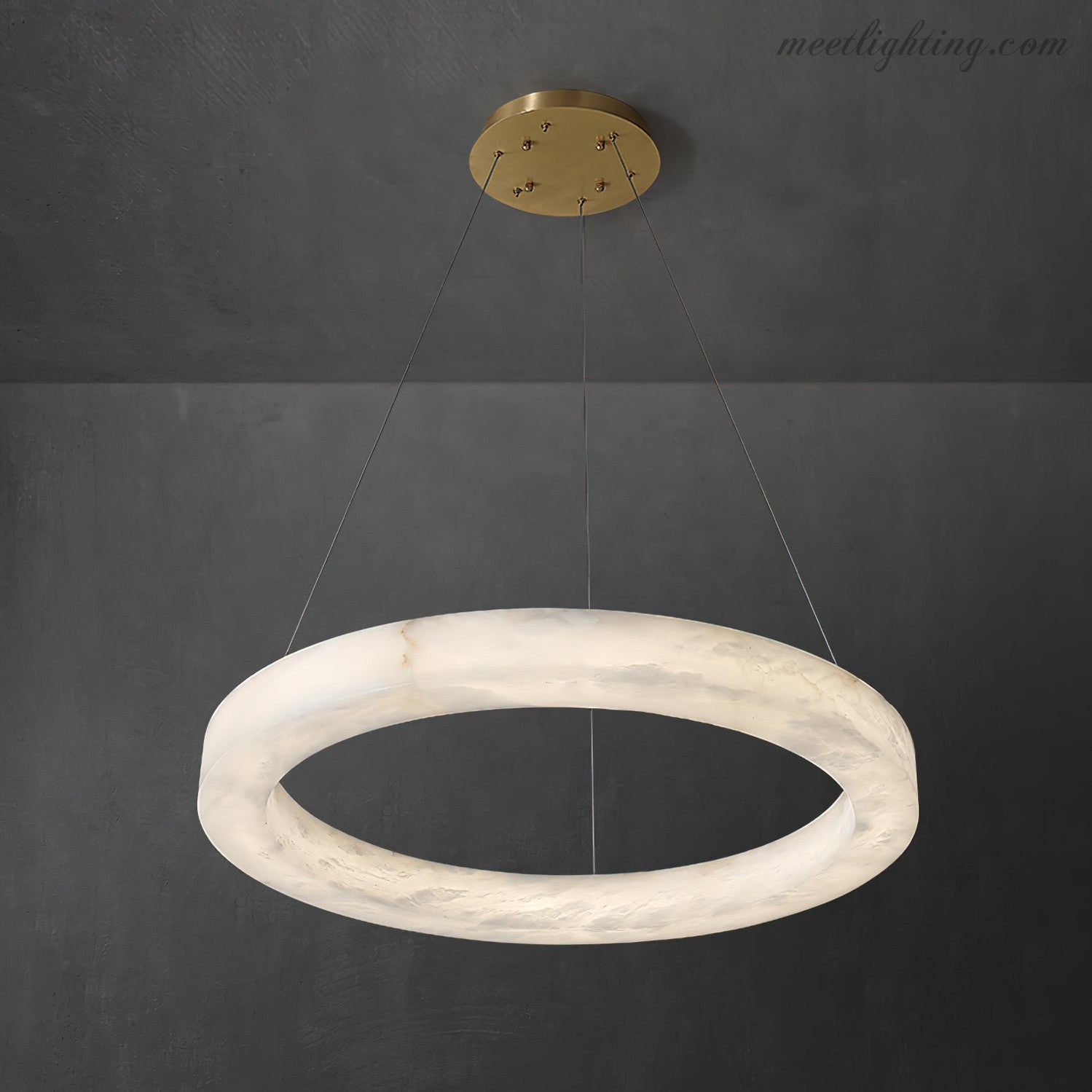 Modern Alabaster Ring Chandelier Halo Chandelier For Living Room-MEET LIGHTING