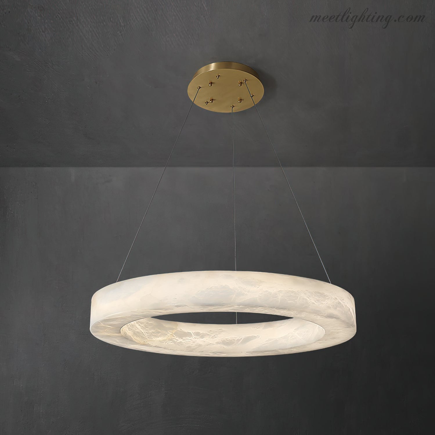 Modern Alabaster Ring Chandelier Halo Chandelier For Living Room-MEET LIGHTING