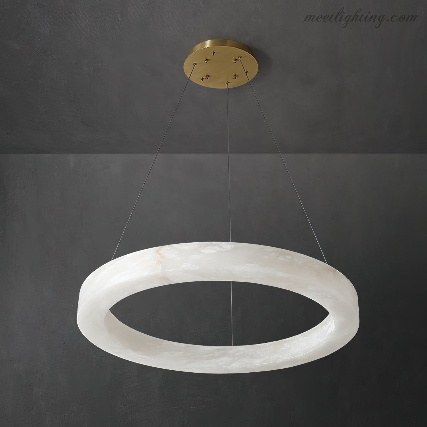 Modern Alabaster Ring Chandelier Halo Chandelier For Living Room-MEET LIGHTING