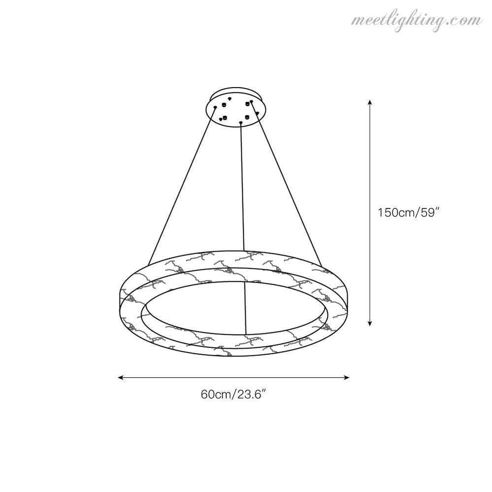 Modern Alabaster Ring Chandelier Halo Chandelier For Living Room-MEET LIGHTING