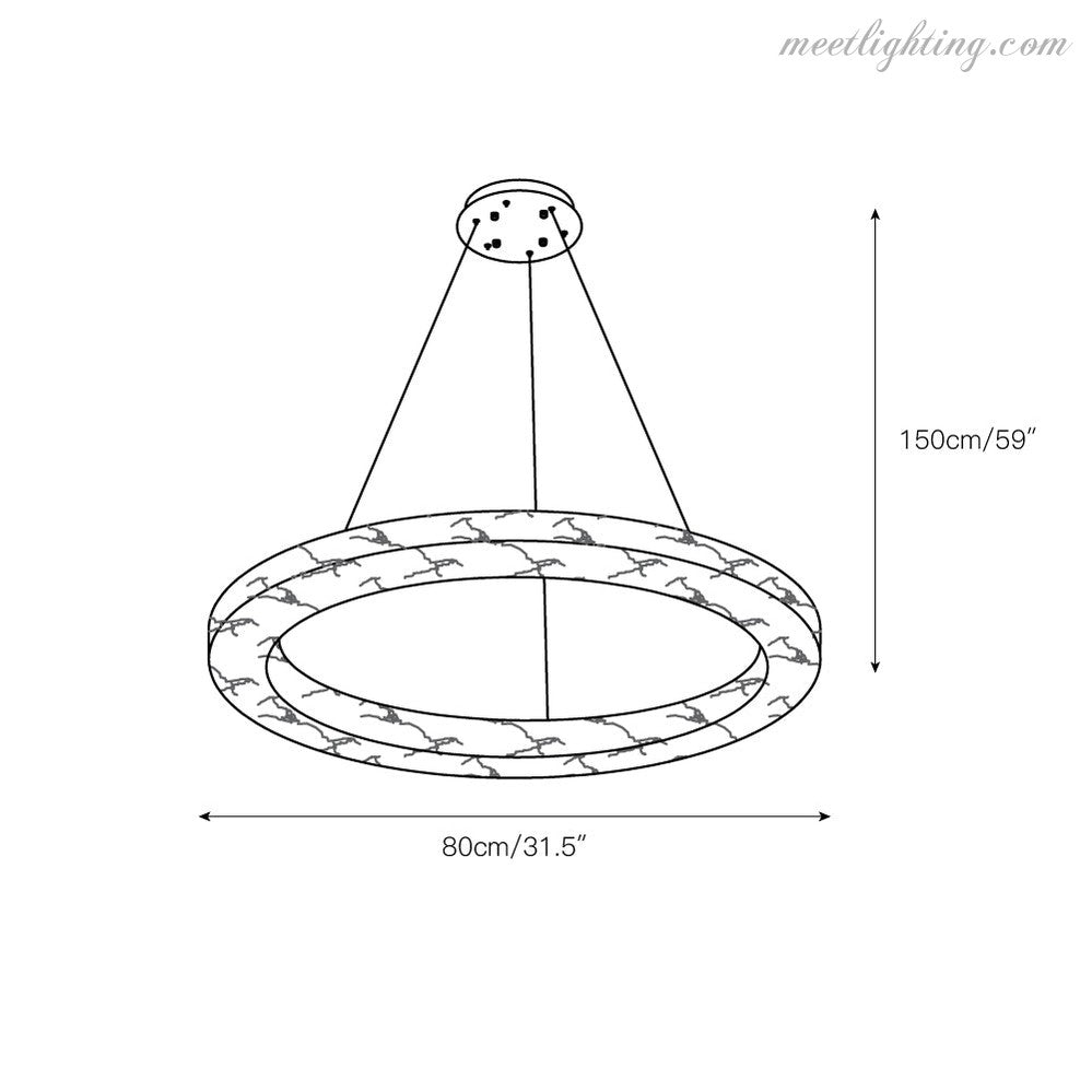 Modern Alabaster Ring Chandelier Halo Chandelier For Living Room-MEET LIGHTING