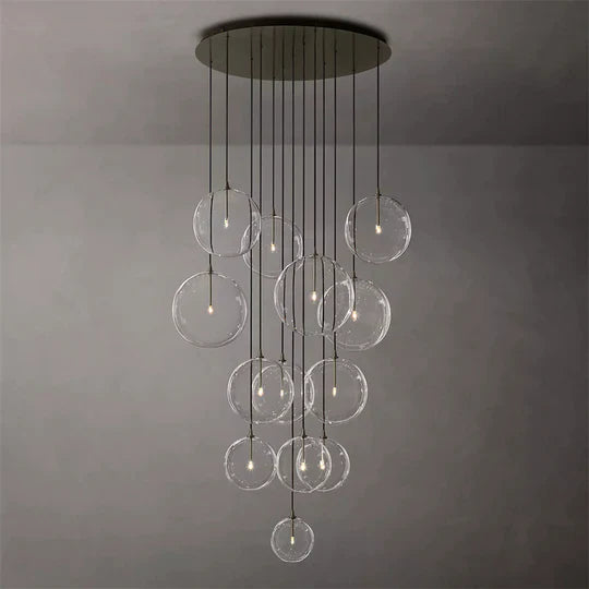 Modern Glass Round Globe Cluster Chandelier 44"-MEET LIGHTING