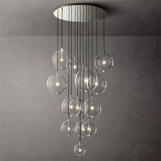 Modern Glass Round Globe Cluster Chandelier 44"-MEET LIGHTING