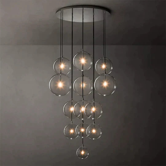 Modern Glass Round Globe Cluster Chandelier 44"-MEET LIGHTING
