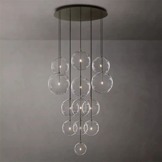 Modern Glass Round Globe Cluster Chandelier 44"-MEET LIGHTING