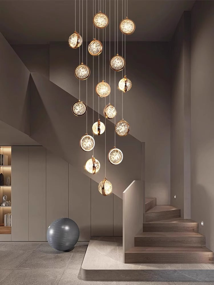 Modern Luxury Long Chandelier for Loft and Villa Spaces-MEET LIGHTING