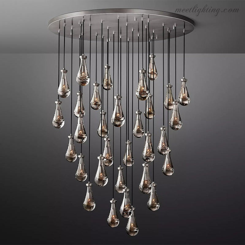 Modern Luxury Raindrop Round Chandelier-MEET LIGHTING