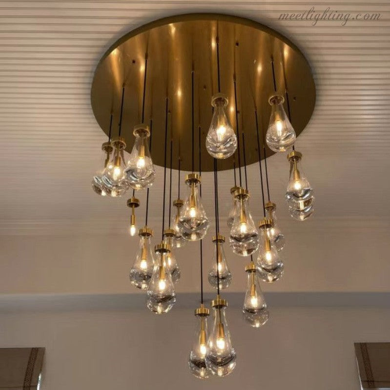 Modern Luxury Raindrop Round Chandelier-MEET LIGHTING