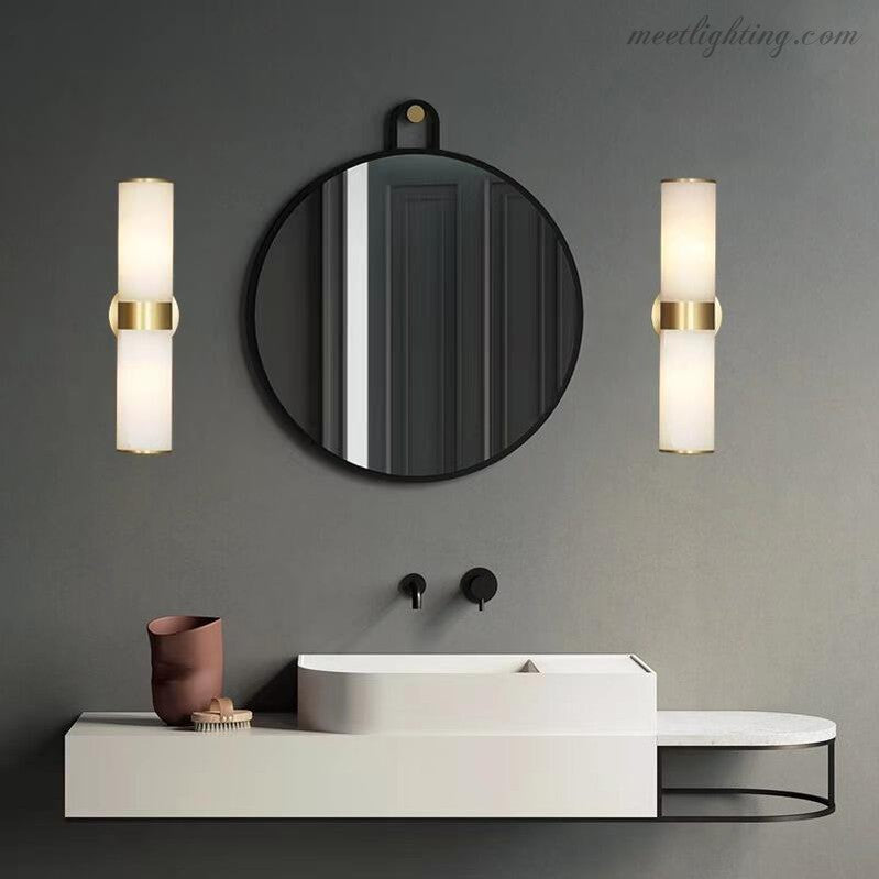 Modern Sutton Linear Alabaster Wall Sconce-Meet Lighting