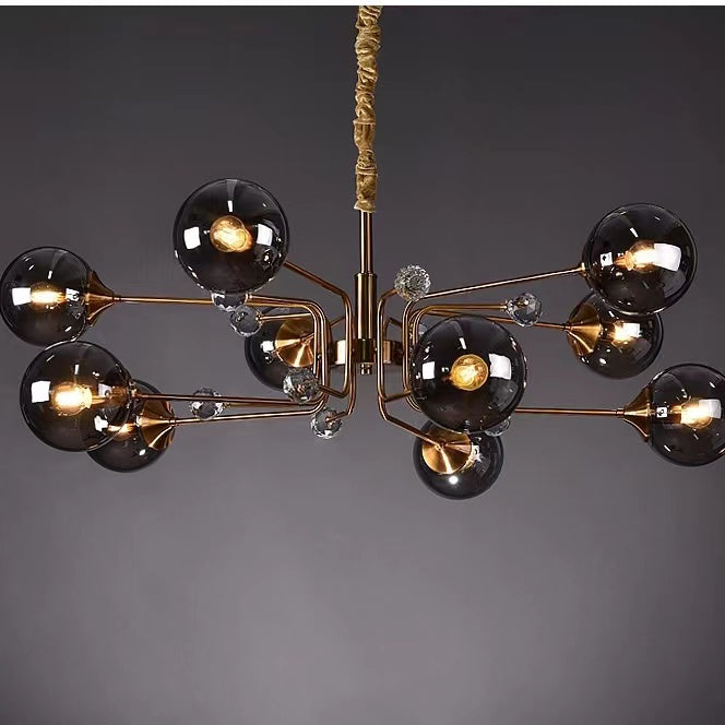 Glass Globes Chandelier|Sputnik Ceiling Fixtures Light|Magic Bean Mid Century Pendant-MEET LIGHTING