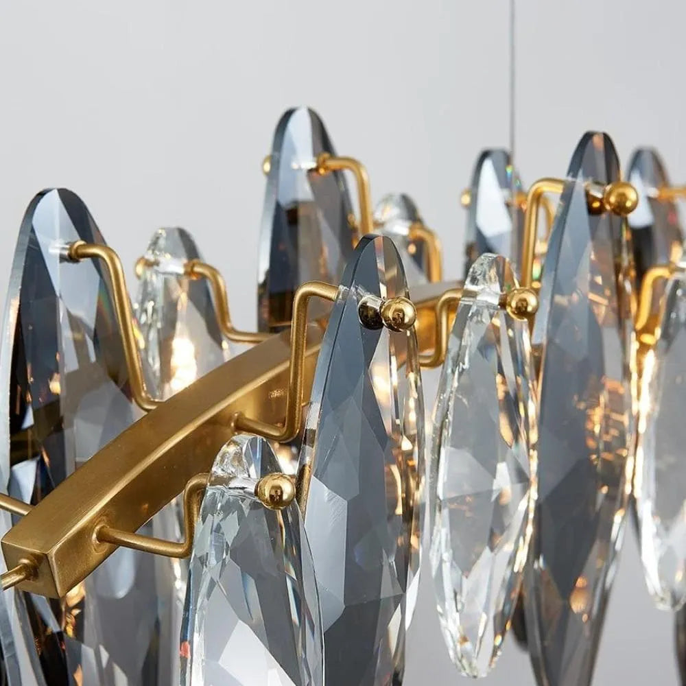 Multi-Sided Crystal Linear Chandelier-MEET LIGHTING