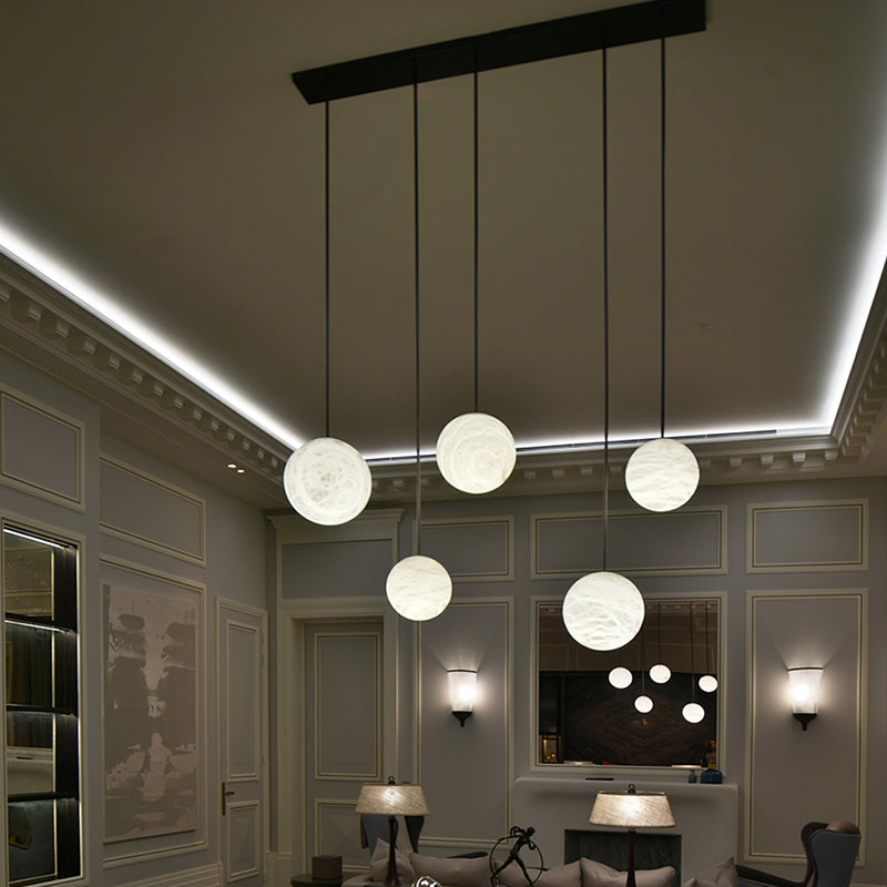 Nami Alabaster Sphere Multi-Light Chandelier-MEET LIGHTING