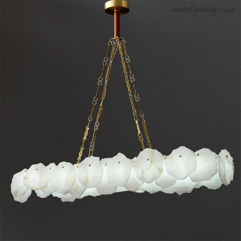 Nasile Alabaster Chain Linear Chandelier-MEET LIGHTING