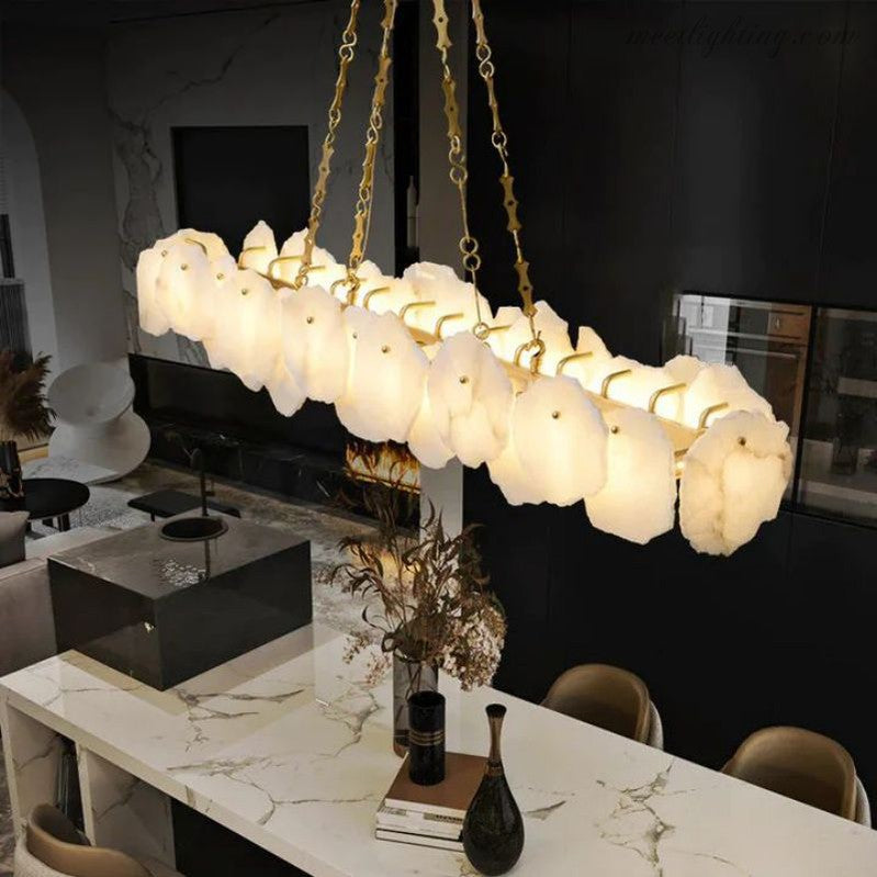 Nasile Alabaster Chain Linear Chandelier-MEET LIGHTING