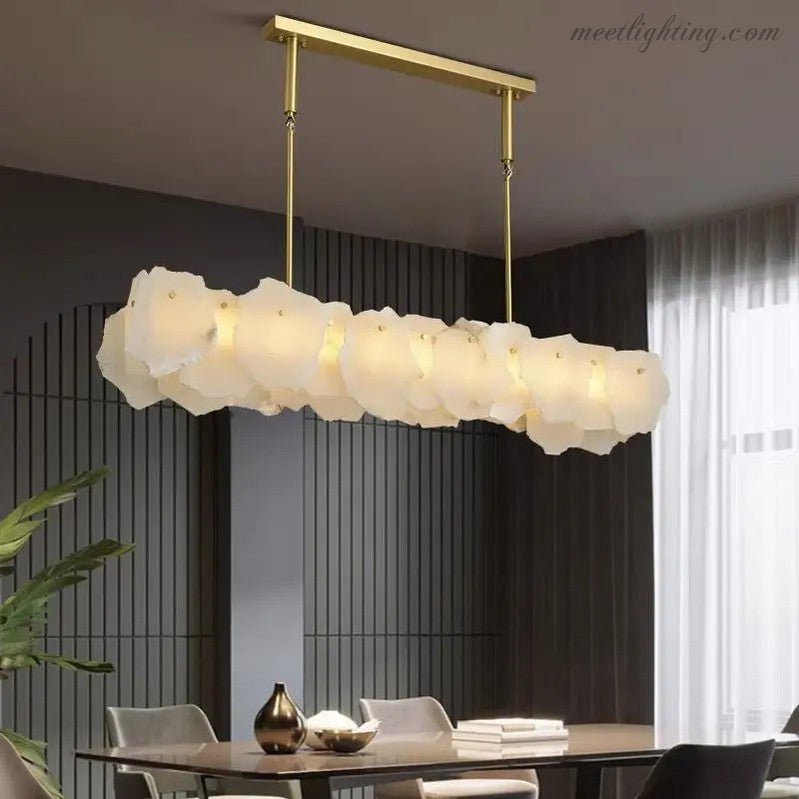 Nasile Alabaster Linear Chandelier (Rod)-MEET LIGHTING