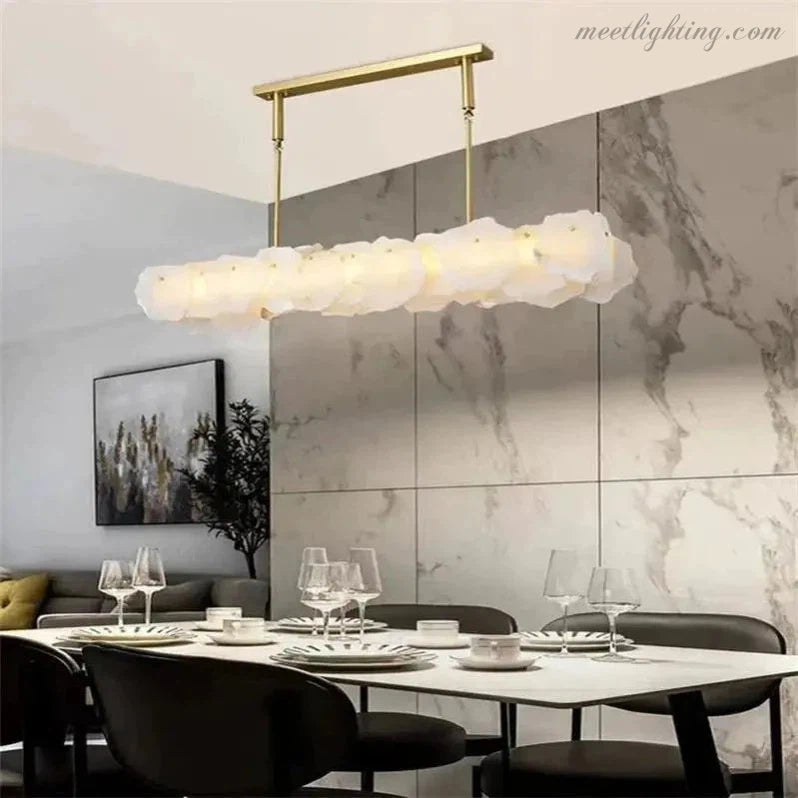 Nasile Alabaster Linear Chandelier (Rod)-MEET LIGHTING