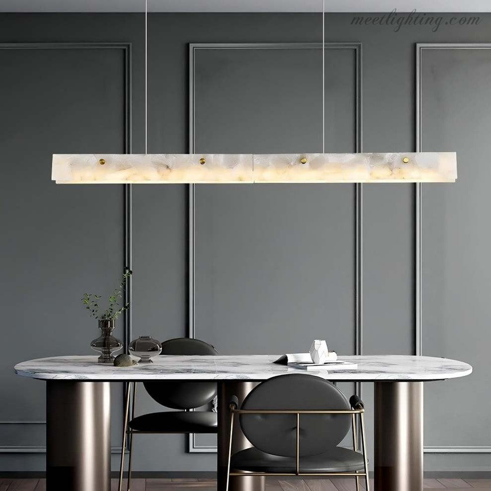 Natural Alabaster Kitchen Island Dinning Room Chandelier 60"-MEET LIGHTING