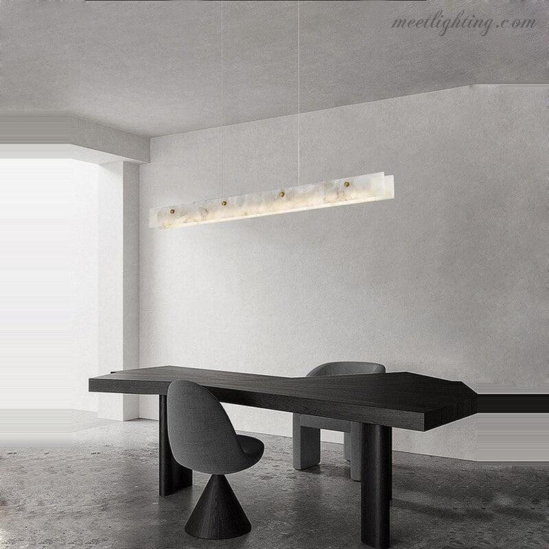 Natural Alabaster Kitchen Island Dinning Room Chandelier 60"-MEET LIGHTING