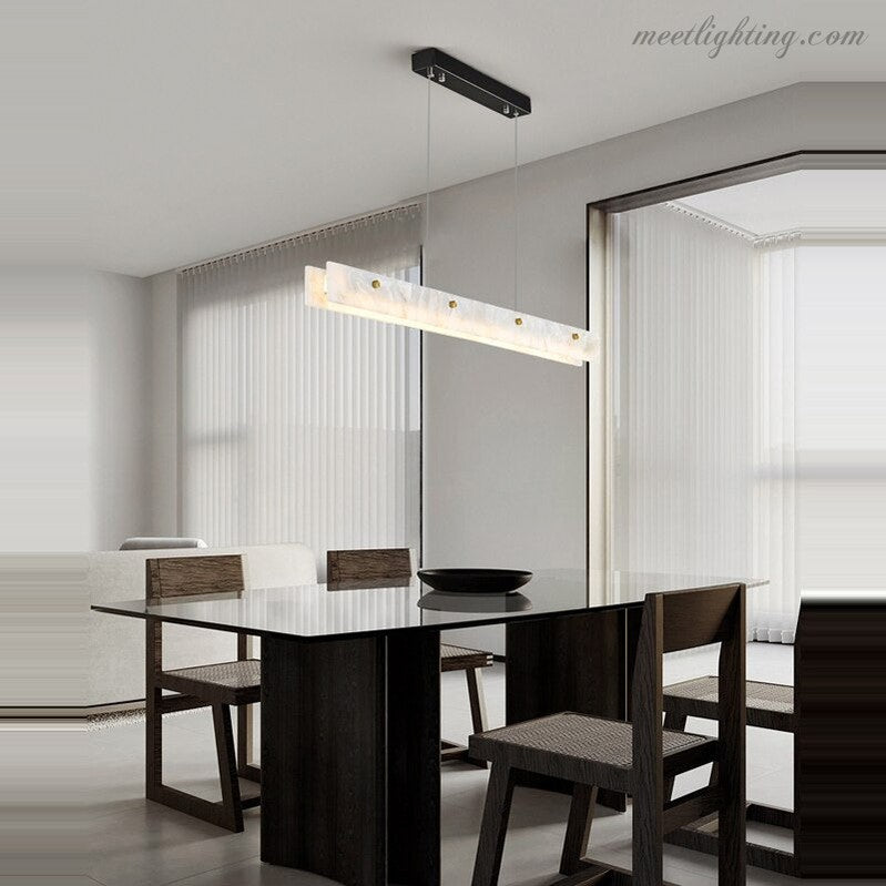 Natural Alabaster Kitchen Island Dinning Room Chandelier 60"-MEET LIGHTING