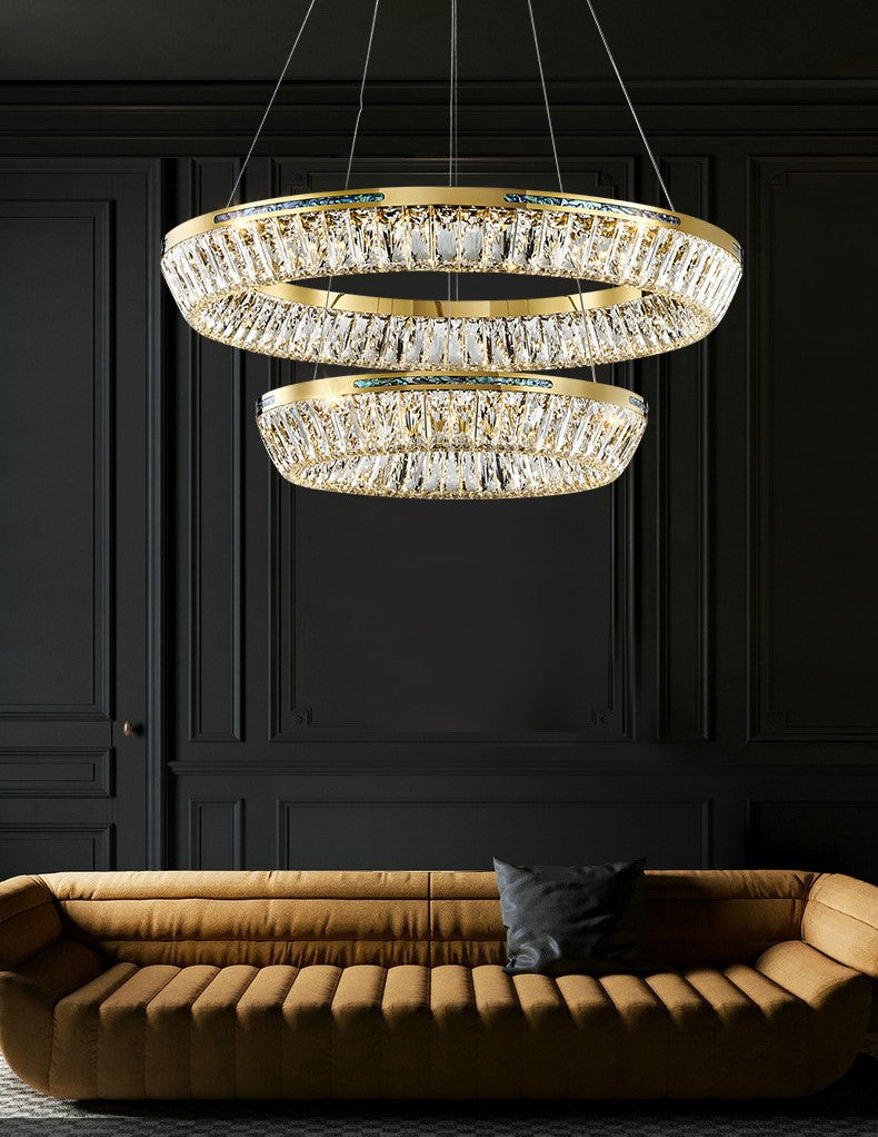 Light Luxury Creative Multi-layer Shell Crystal Art Chandelier for Living/Dining Room-MEET LIGHTING