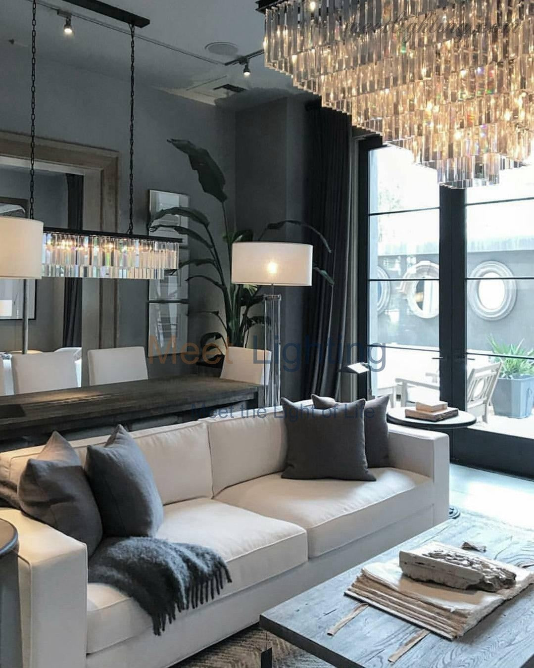 Odeom 7-Layer Crystal Square Chandelier 47"-MEET LIGHTING