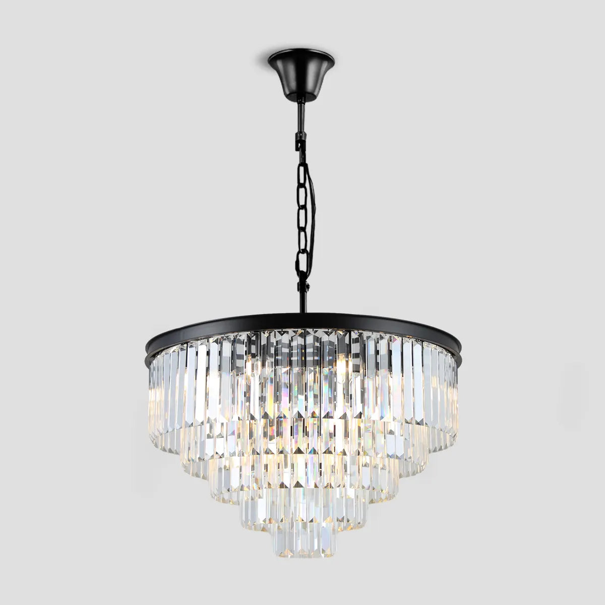 Odeom Crystal Multi-Layer Round Chandelier-MEET LIGHTING