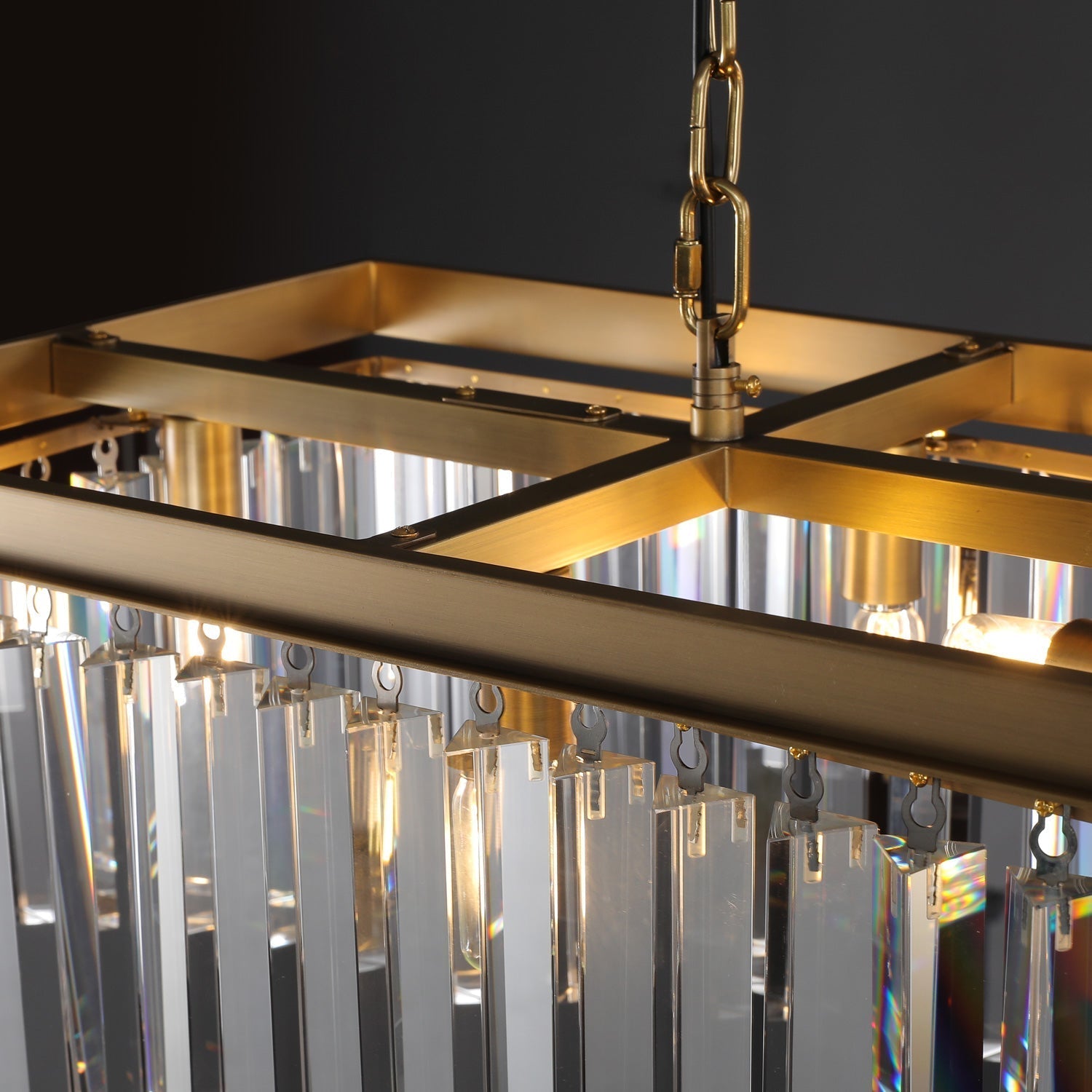 Odeom Crystal Rectangular Chandelier 59“-MEET LIGHTING