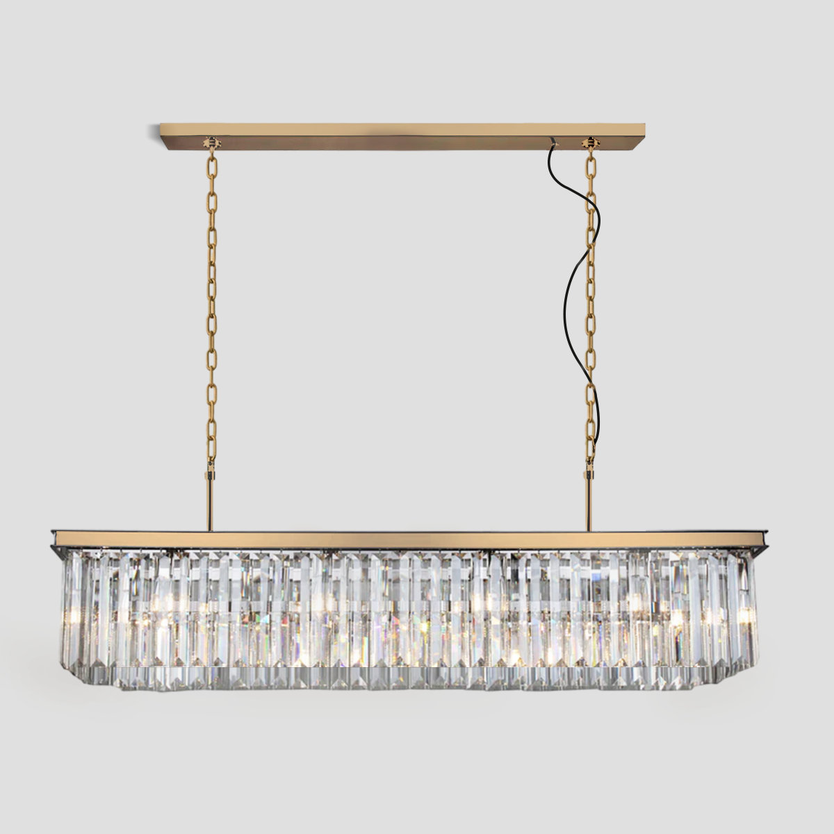 Odeom Crystal Rectangular Chandelier 59“-MEET LIGHTING