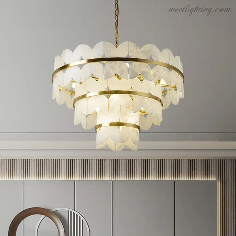 Patanga Alabaster Chandelier Light-MEET LIGHTING