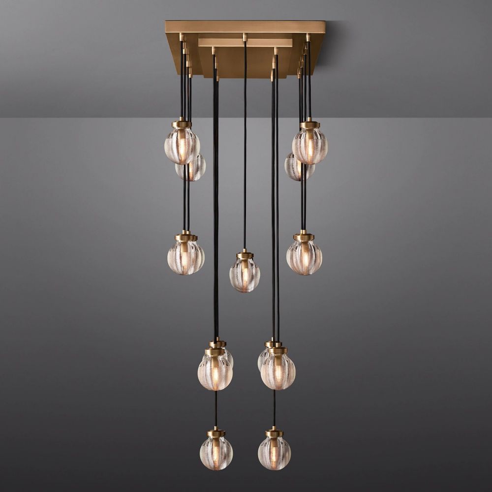 Pearl Rectangle Chandelier 36"-MEET LIGHTING