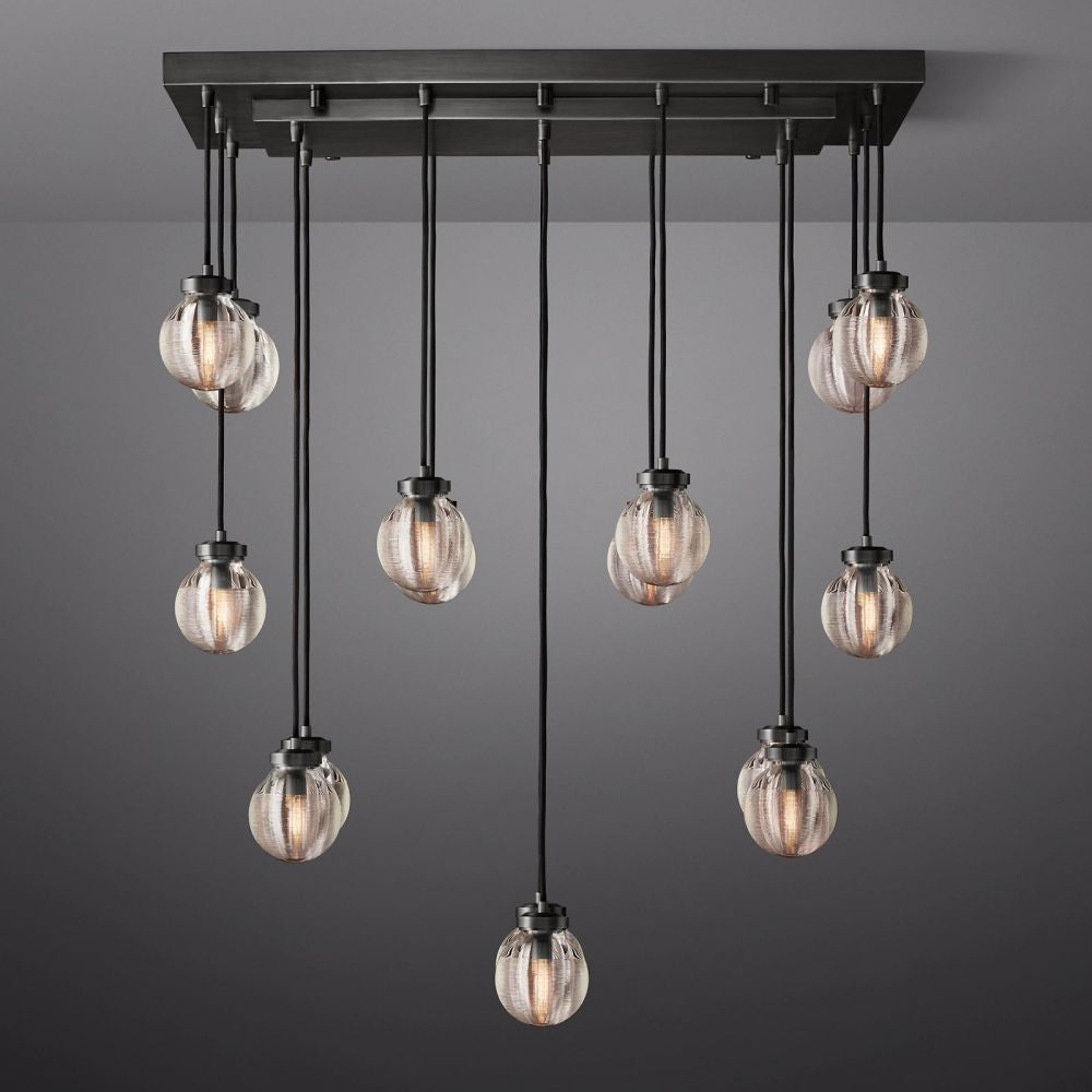 Pearl Rectangle Chandelier 36"-MEET LIGHTING