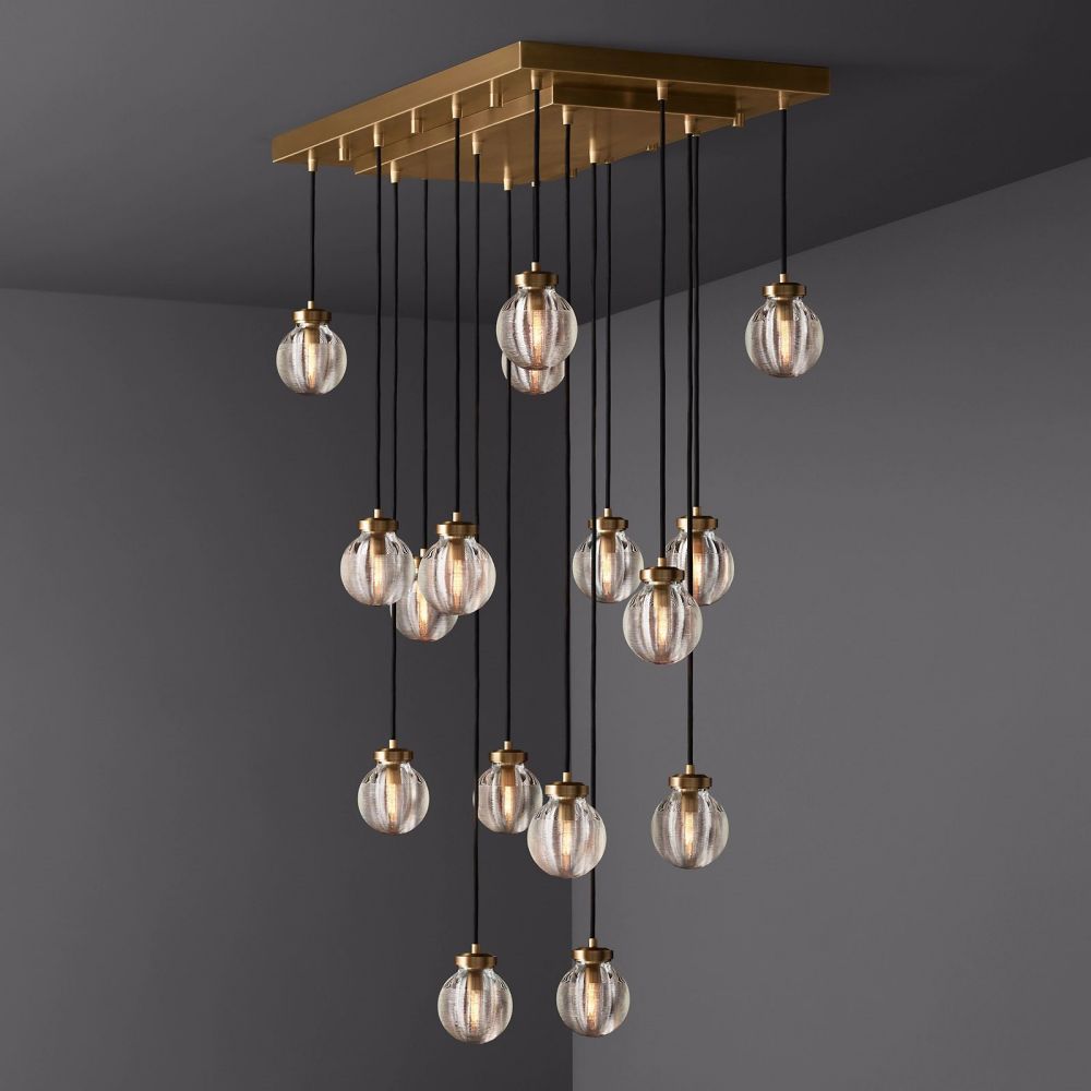 Pearl Rectangle Chandelier 36"-MEET LIGHTING