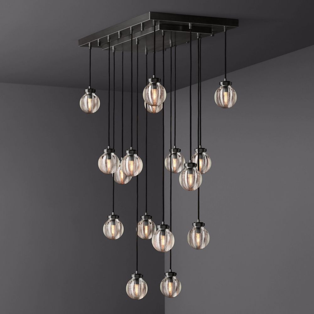 Pearl Rectangle Chandelier 36"-MEET LIGHTING