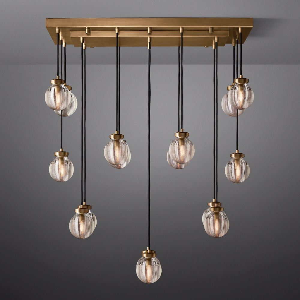 Pearl Rectangle Chandelier 36"-MEET LIGHTING
