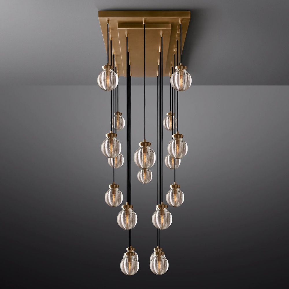 Pearl Rectangle Chandelier 54"-MEET LIGHTING