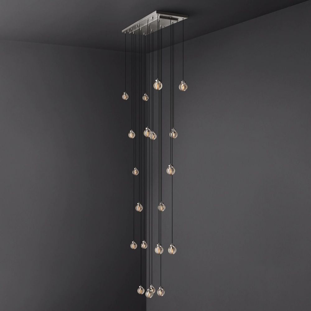 Pearl Rectangle Chandelier 54"-MEET LIGHTING