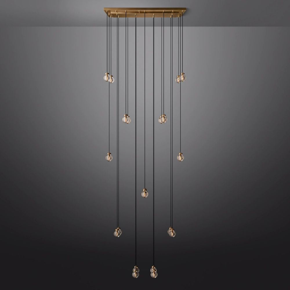 Pearl Rectangle Chandelier 54"-MEET LIGHTING