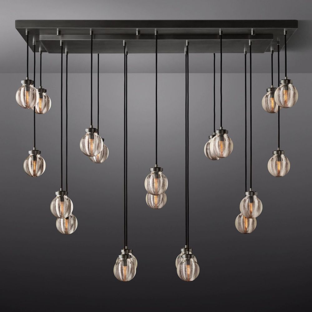 Pearl Rectangle Chandelier 54"-MEET LIGHTING