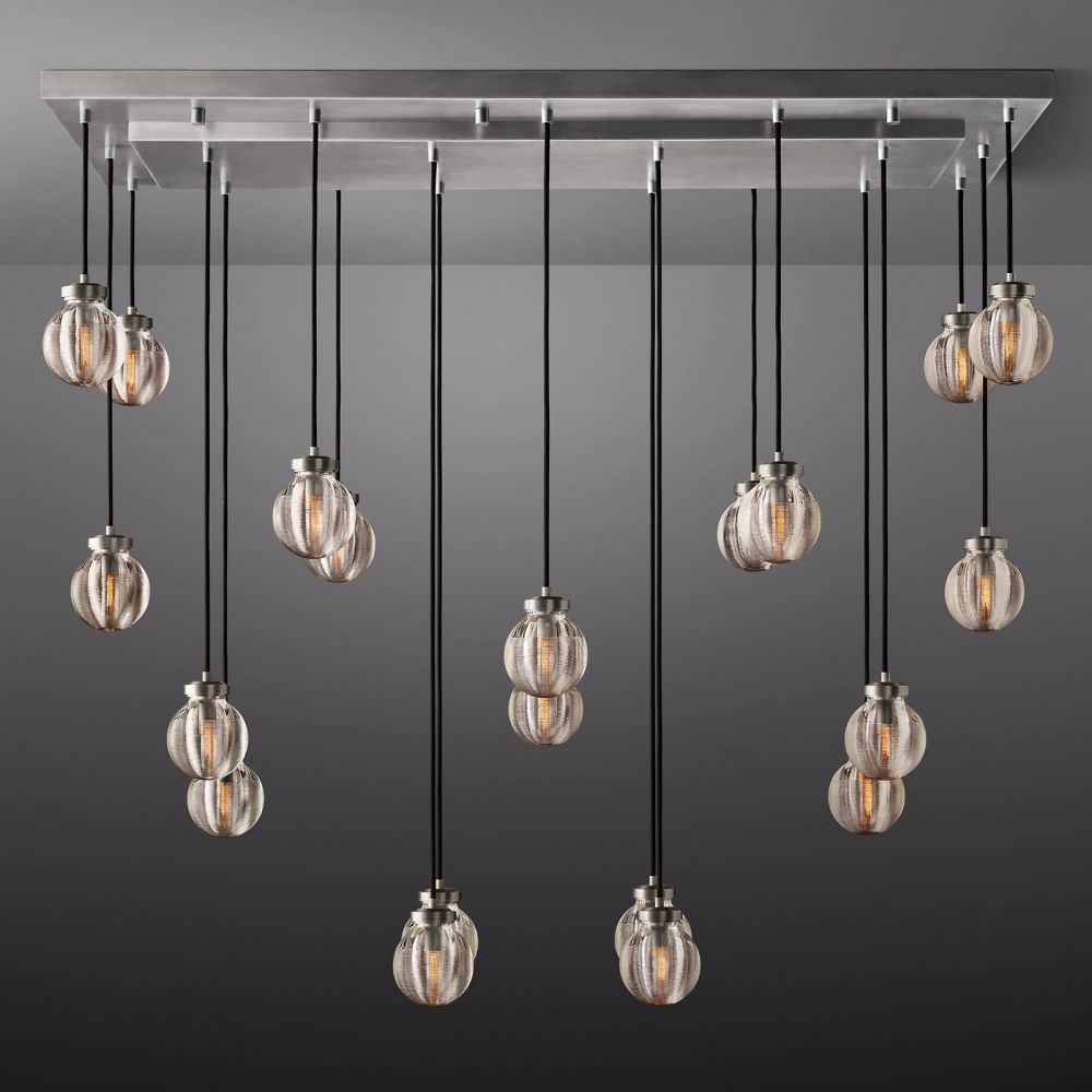 Pearl Rectangle Chandelier 54"-MEET LIGHTING