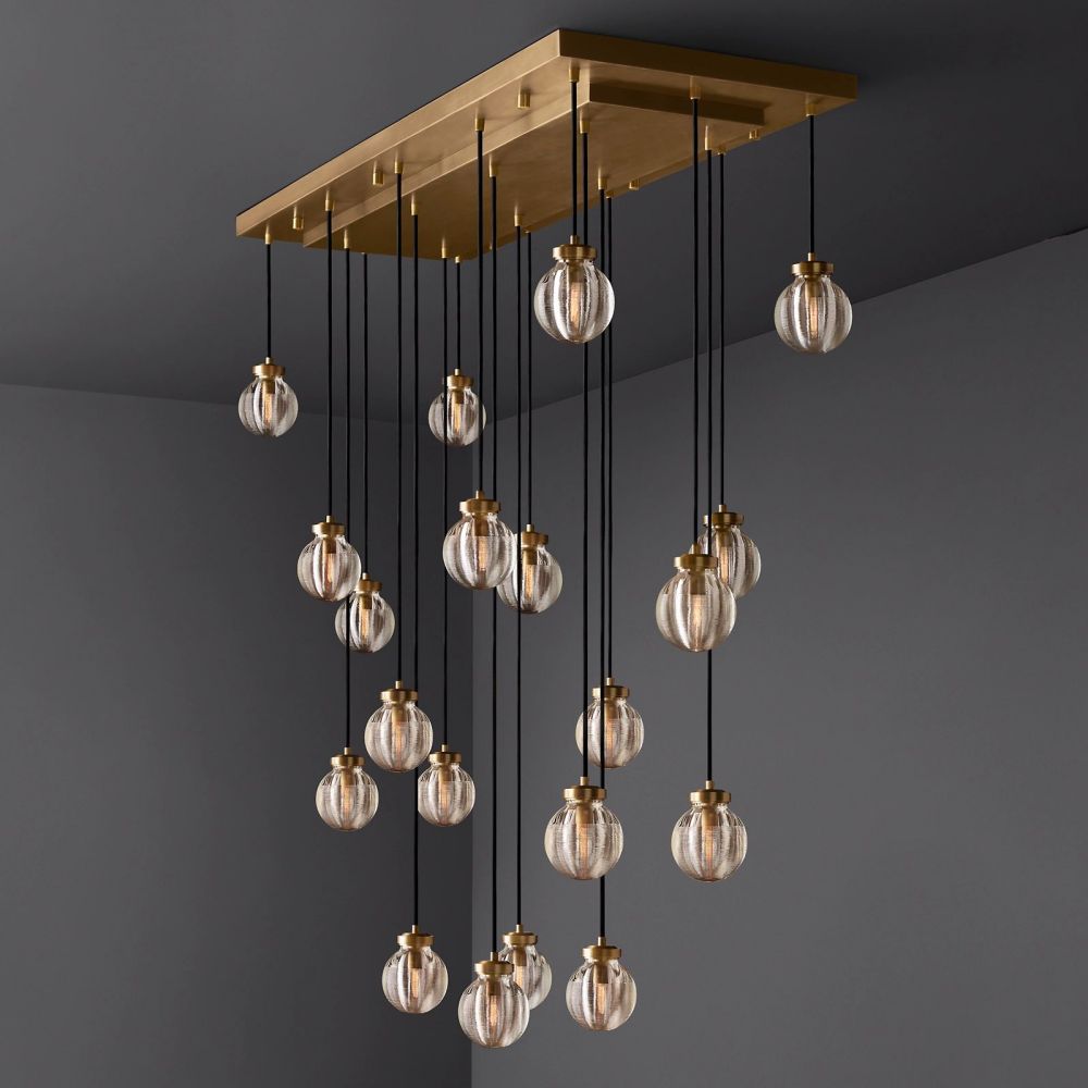 Pearl Rectangle Chandelier 54"-MEET LIGHTING