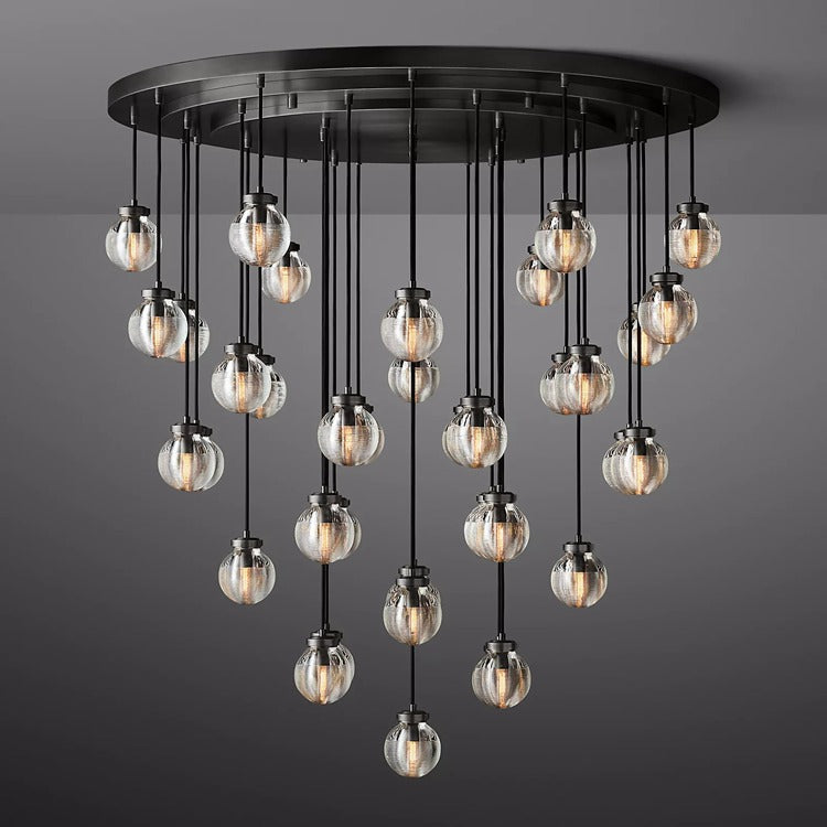 Pearl Round Chandelier-MEET LIGHTING