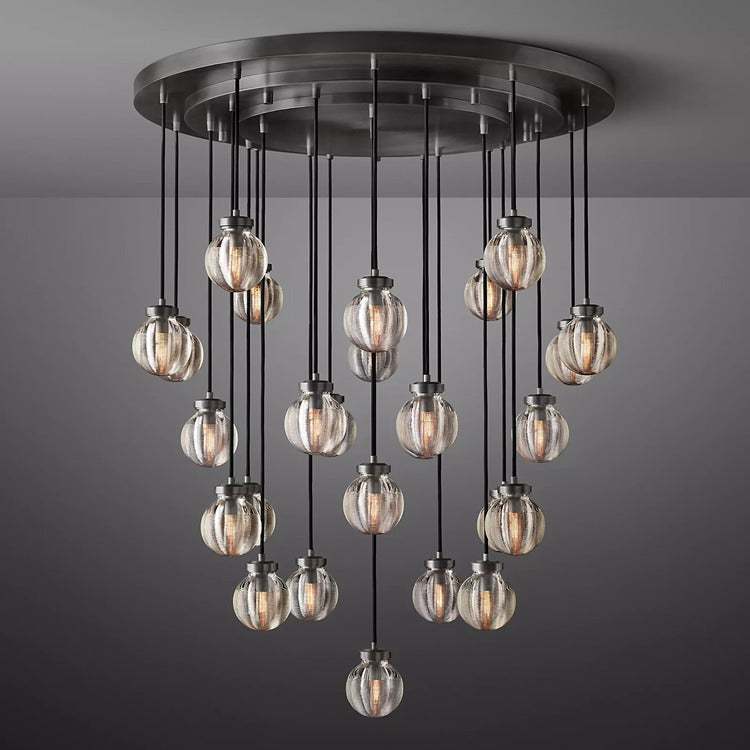 Pearl Round Chandelier-MEET LIGHTING