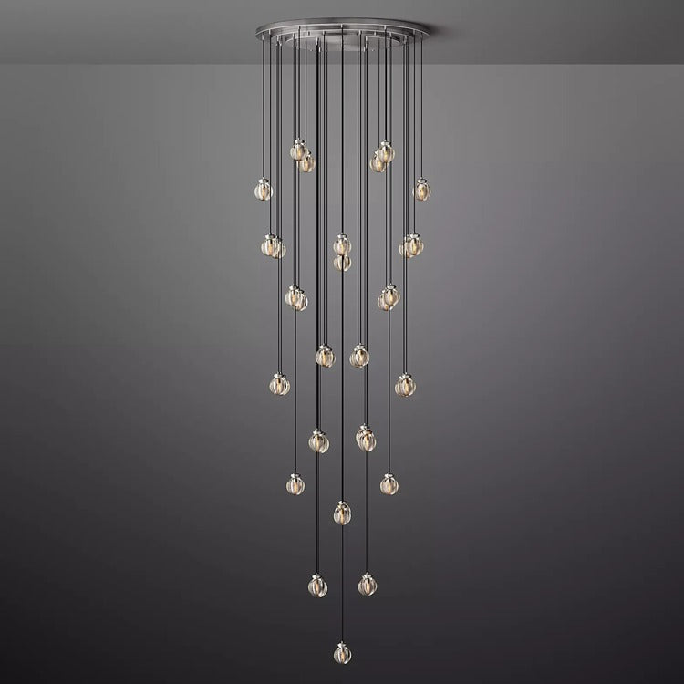 Pearl Round Chandelier-MEET LIGHTING