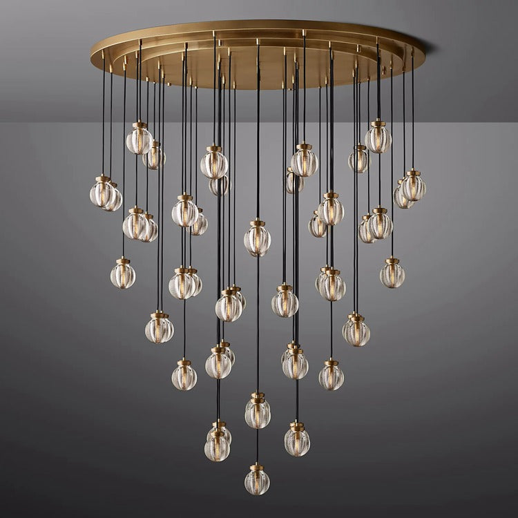 Pearl Round Chandelier-MEET LIGHTING