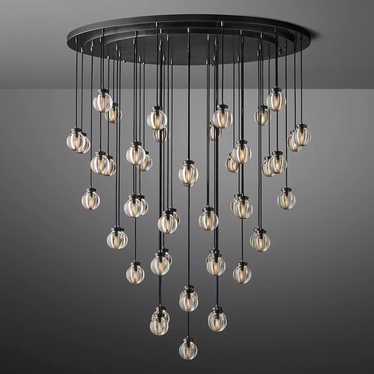 Pearl Round Chandelier-MEET LIGHTING