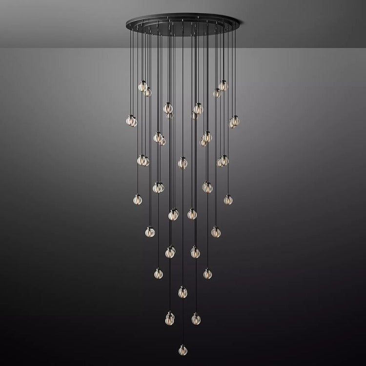 Pearl Round Chandelier-MEET LIGHTING