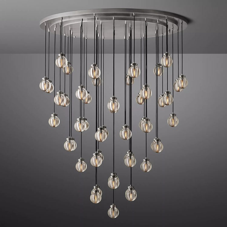 Pearl Round Chandelier-MEET LIGHTING