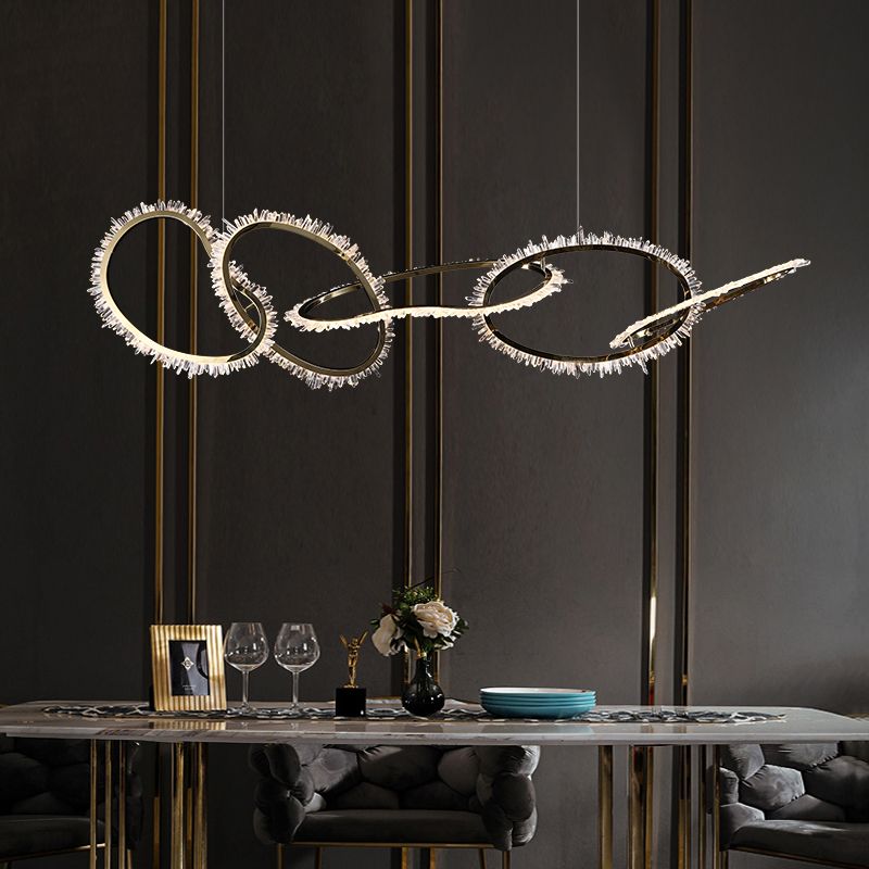 Primary Crystal Cluster 5 Rings Chandelier-MEET LIGHTING